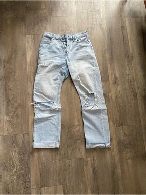 H&M Light Blue Distressed Boyfriend Jeans